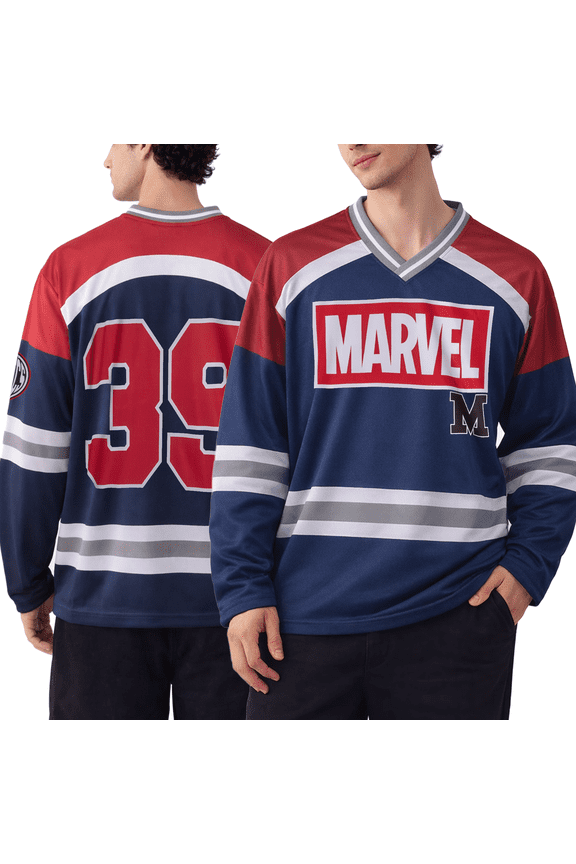 Mens Hockey Jersey - Spider-Man Mickey Mouse Punisher Long Sleeve Mesh Hockey Jerseys for Men