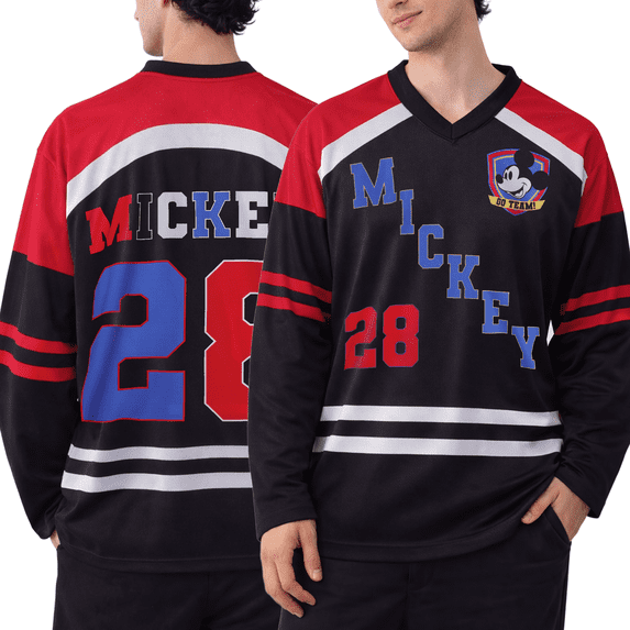 Marvel Mens Hockey Jersey - Spider-Man Mickey Mouse Punisher Long Sleeve Mesh Hockey Jerseys for Men