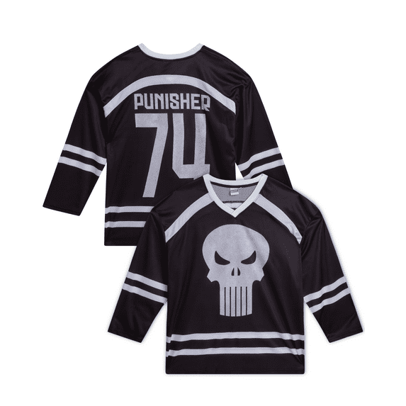 Marvel Mens Hockey Jersey - Spider-Man Mickey Mouse Punisher Long Sleeve Mesh Hockey Jerseys for Men
