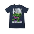 thumbnail image 1 of Marvel Mens Navy Blue Heather Hulk Battles The Inhumans Short Sleeve T-Shirt XL, 1 of 1