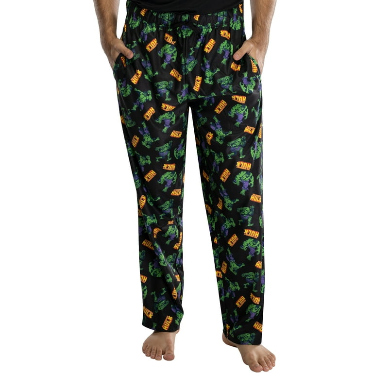Marvel Mens The Incredible Hulk All Over Print Adult Lounge Pajama Pants