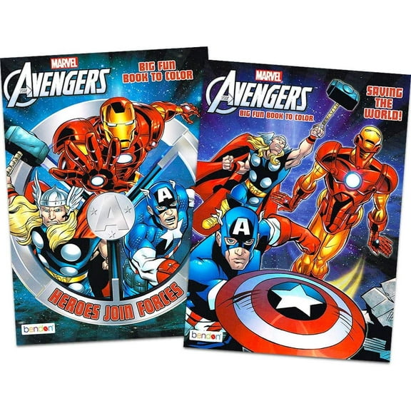 Marvel Mighty Avengers Coloring and Activity Book Set (2 Books ~ 96 pgs Each)