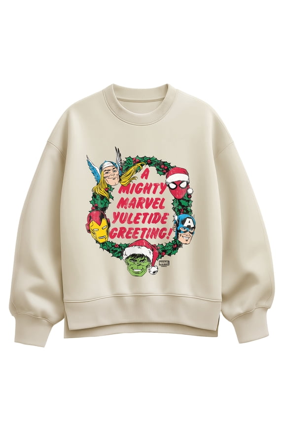 - Mighty Yuletide Greeting - Women's Oversized Fleece Crew Sweatshirt