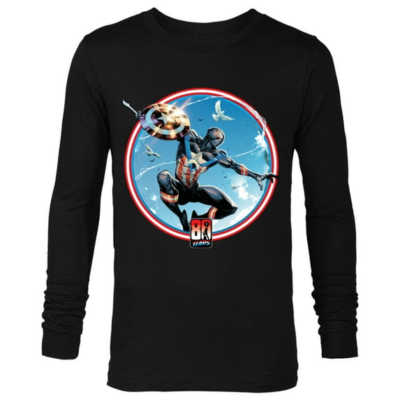 Marvel Miles Morales Captain America 80th Anniversary Covers Standard - Long Sleeve T-Shirt for Men – Customized-Black