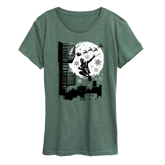 Marvel - Miles Morales Spiderman Santa - Women's Short Sleeve Graphic T-Shirt