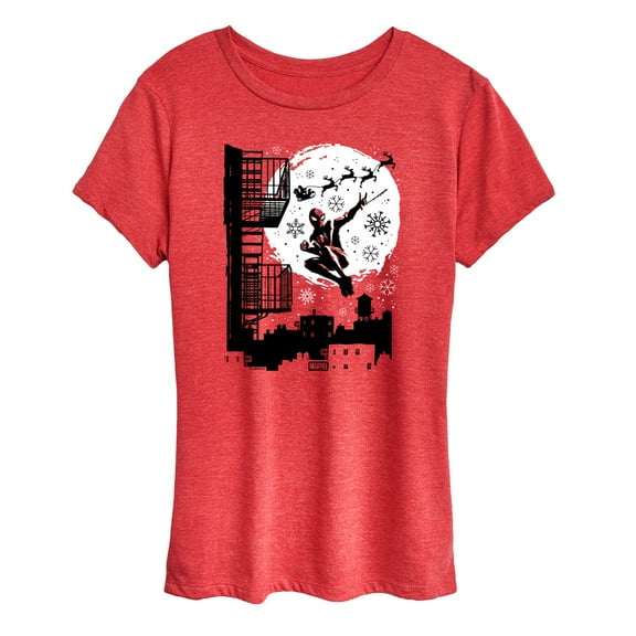 Marvel - Miles Morales Spiderman Santa - Women's Short Sleeve Graphic T-Shirt