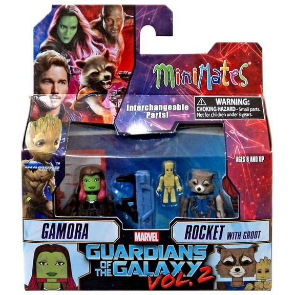 Marvel Minimates Series 71 Gamora & Rocket with Groot Minifigure 2-Pack