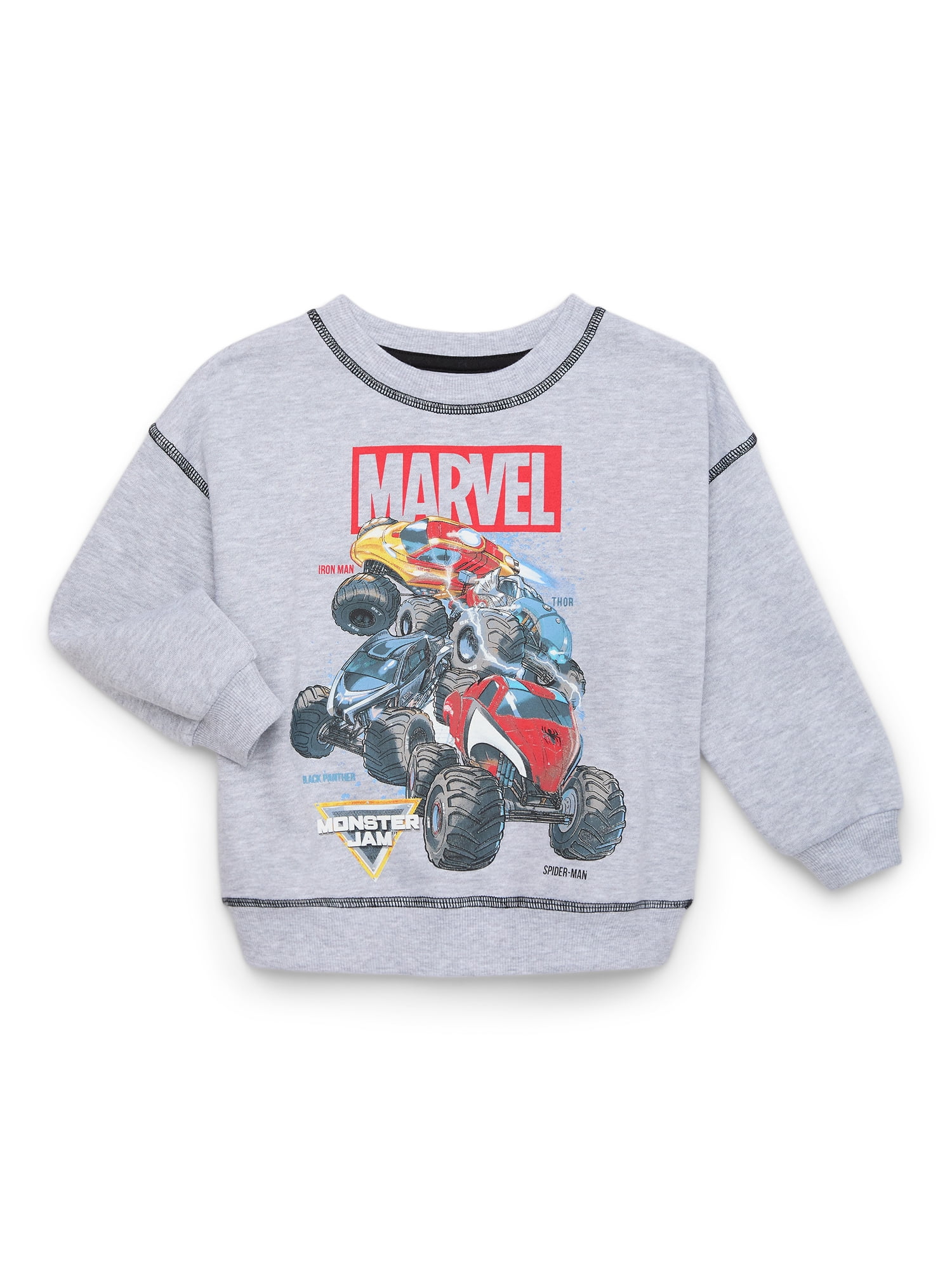 Marvel Monster Jam Toddler Boys Graphic Crewneck Sweatshirt, Sizes 12M