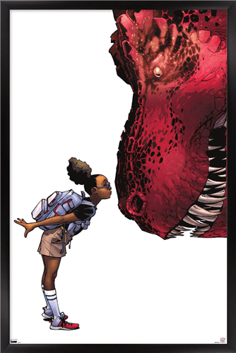 Marvel Moon Girl & Devil Dinosaur - Kiss Wall Poster, 22.375" x 34" Framed