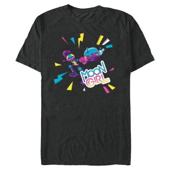 Marvel Moon Girl and Devil Dinosaur Bubble Blaster Go - Short Sleeve Blended T-Shirt for Adults - Customized-Dark Heather