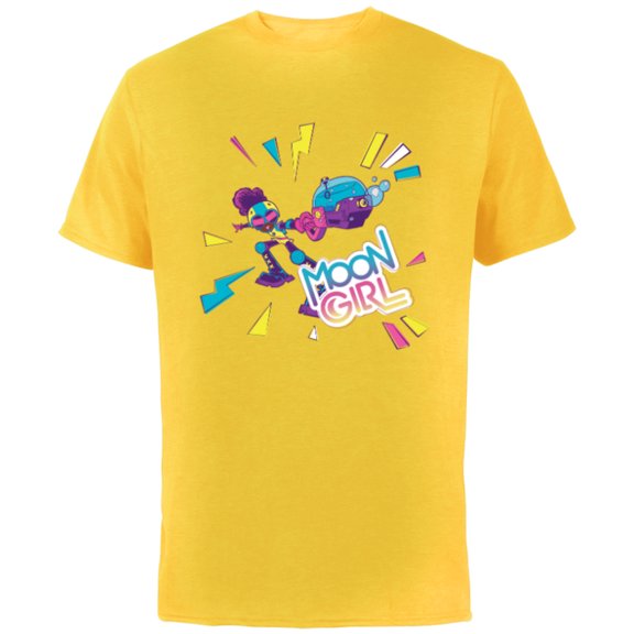 Marvel Moon Girl and Devil Dinosaur Bubble Blaster Go - Short Sleeve Cotton T-Shirt for Adults - Customized-Yellow
