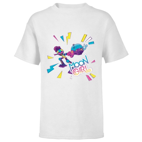 Marvel Moon Girl and Devil Dinosaur Bubble Blaster Go - Short Sleeve T-Shirt for Kids - Customized-White