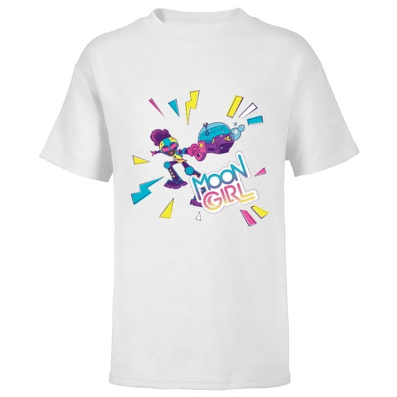 Marvel Moon Girl and Devil Dinosaur Bubble Blaster Go - Short Sleeve T-Shirt for Kids - Customized-White