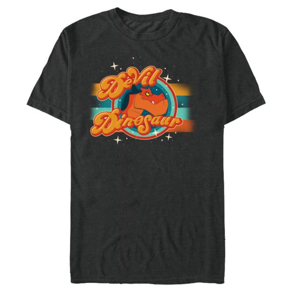 Marvel Moon Girl and Devil Dinosaur Dino Logo with Stars - Short Sleeve Blended T-Shirt for Adults - Customized-Dark Heather