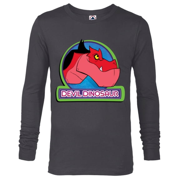 Marvel Moon Girl and Devil Dinosaur Dino Profile - Long Sleeve T-Shirt for Men - Customized-Charcoal Heather