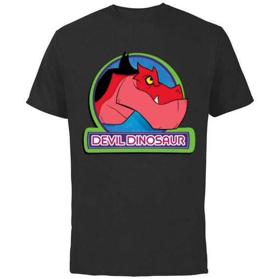 Marvel Moon Girl and Devil Dinosaur Dino Profile - Short Sleeve Cotton T-Shirt for Adults - Customized-Black
