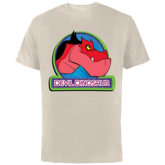 Marvel Moon Girl and Devil Dinosaur Dino Profile - Short Sleeve Cotton T-Shirt for Adults - Customized-Natural