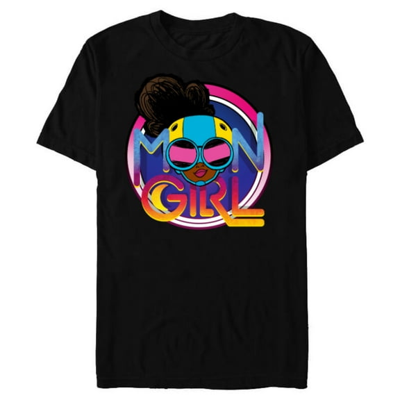 Marvel Moon Girl and Devil Dinosaur Logo with Goggles - Short Sleeve Blended T-Shirt for Adults - Customized-Black