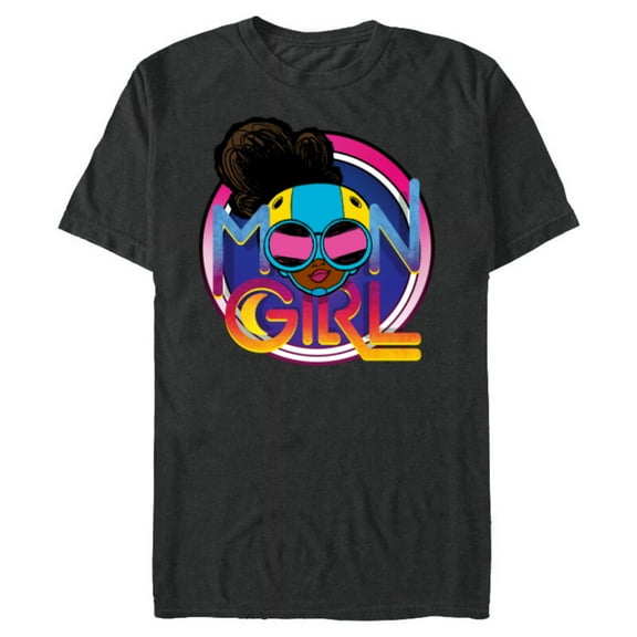 Marvel Moon Girl and Devil Dinosaur Logo with Goggles - Short Sleeve Blended T-Shirt for Adults - Customized-Dark Heather
