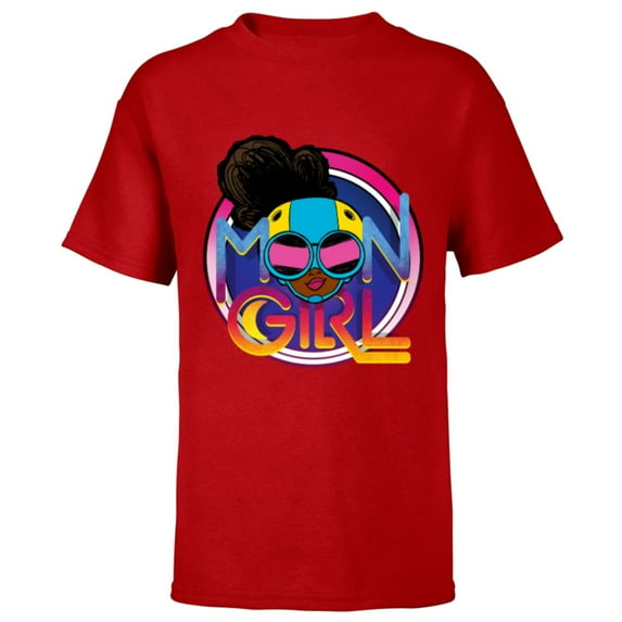 Marvel Moon Girl and Devil Dinosaur Logo with Goggles - Short Sleeve T-Shirt for Kids - Customized-Red