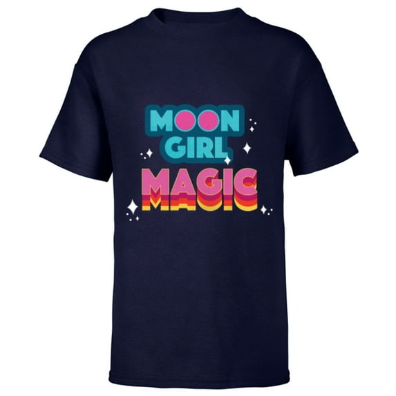Marvel Moon Girl and Devil Dinosaur Moon Girl Magic Logo - Short Sleeve T-Shirt for Kids - Customized-Navy