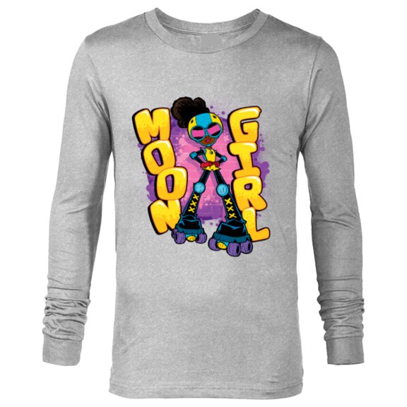 Marvel Moon Girl and Devil Dinosaur Name Street Art Style - Long Sleeve T-Shirt for Men - Customized-Athletic Heather