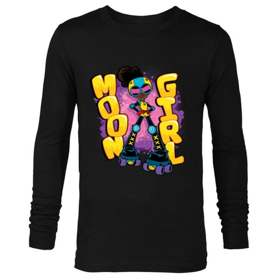 Marvel Moon Girl and Devil Dinosaur Name Street Art Style - Long Sleeve T-Shirt for Men - Customized-Black