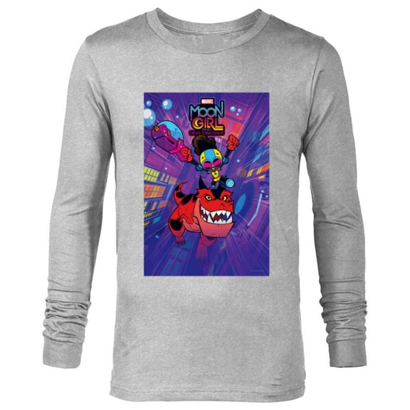 Marvel Moon Girl and Devil Dinosaur Series Poster and Logo - Long Sleeve T-Shirt for Men - Customized-Athletic Heather