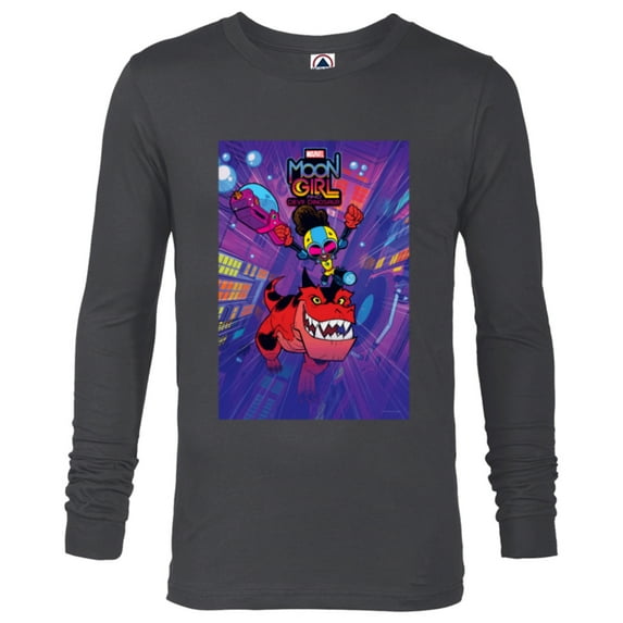 Marvel Moon Girl and Devil Dinosaur Series Poster and Logo - Long Sleeve T-Shirt for Men - Customized-Charcoal Heather