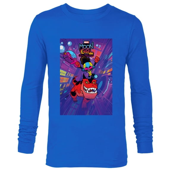 Marvel Moon Girl and Devil Dinosaur Series Poster and Logo - Long Sleeve T-Shirt for Men - Customized-Navy