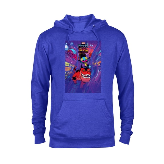 Marvel Moon Girl and Devil Dinosaur Series Poster and Logo - Pullover Hoodie for Adults - Customized-Royal