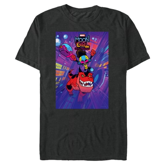 Marvel Moon Girl and Devil Dinosaur Series Poster and Logo - Short Sleeve Blended T-Shirt for Adults - Customized-Dark Heather