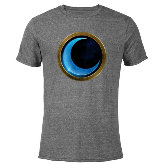 Marvel Moon Knight Blue Crescent Logo - Short Sleeve Blended T-Shirt for Adults - Customized-Dark Heather