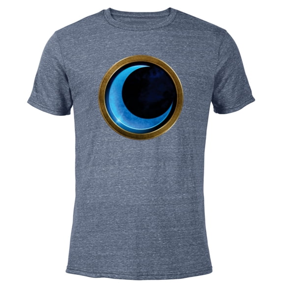Marvel Moon Knight Blue Crescent Logo - Short Sleeve Blended T-Shirt for Adults - Customized-Navy Heather