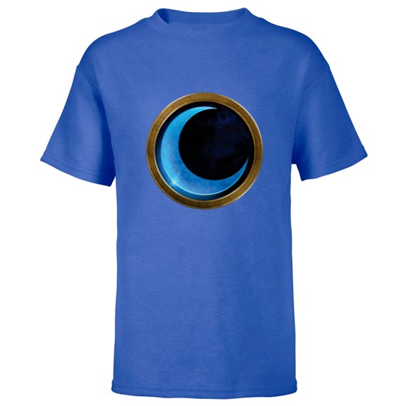 Marvel Moon Knight Blue Crescent Logo - Short Sleeve T-Shirt for Kids - Customized-Royal