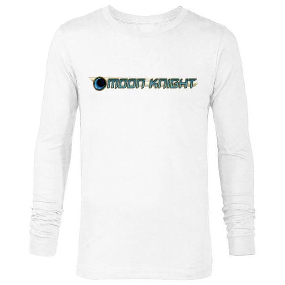 Marvel Moon Knight Blue Logo - Long Sleeve T-Shirt for Men - Customized-White