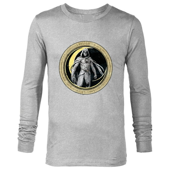 Marvel Moon Knight Crescent Egyptian Hieroglyphs - Long Sleeve T-Shirt for Men - Customized-Athletic Heather