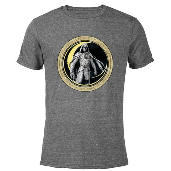 Marvel Moon Knight Crescent Egyptian Hieroglyphs - Short Sleeve Blended T-Shirt for Adults - Customized-Dark Heather
