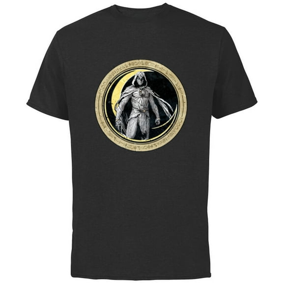Marvel Moon Knight Crescent Egyptian Hieroglyphs - Short Sleeve Cotton T-Shirt for Adults - Customized-Black
