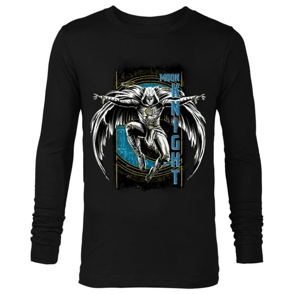 Marvel Moon Knight Egyptian Hieroglyphs Jump - Long Sleeve T-Shirt for Men - Customized-Black