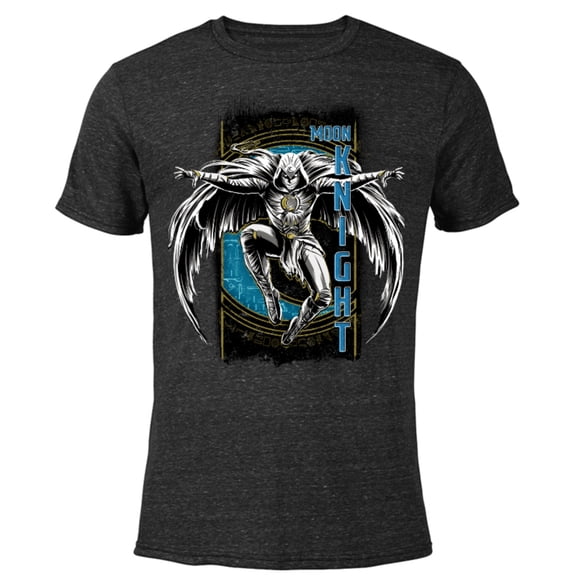 Marvel Moon Knight Egyptian Hieroglyphs Jump - Short Sleeve Blended T-Shirt for Adults - Customized-Black