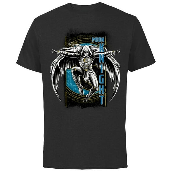 Marvel Moon Knight Egyptian Hieroglyphs Jump - Short Sleeve Cotton T-Shirt for Adults - Customized-Black