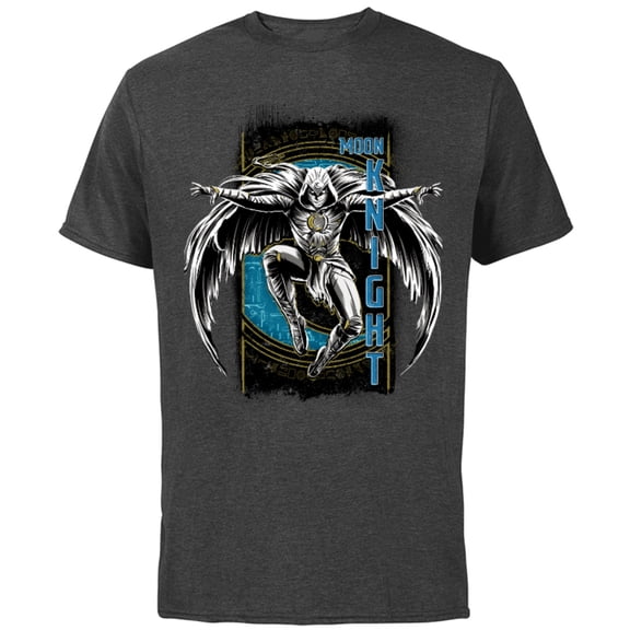 Marvel Moon Knight Egyptian Hieroglyphs Jump - Short Sleeve Cotton T-Shirt for Adults - Customized-Charcoal