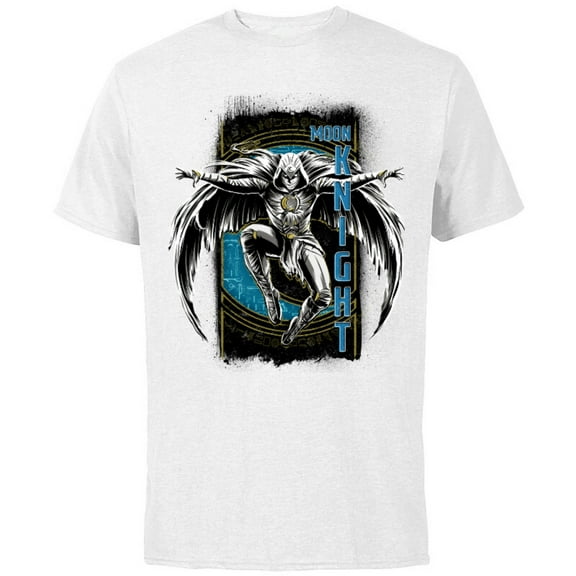 Marvel Moon Knight Egyptian Hieroglyphs Jump - Short Sleeve Cotton T-Shirt for Adults - Customized-White