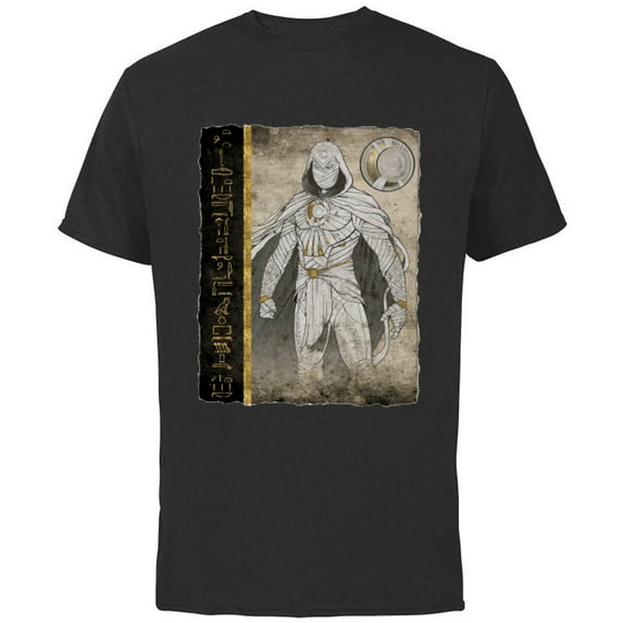 Marvel Moon Knight Egyptian Papyrus - Short Sleeve Cotton T-Shirt for Adults - Customized-Black