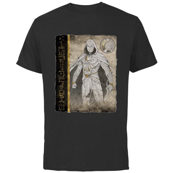Marvel Moon Knight Egyptian Papyrus - Short Sleeve Cotton T-Shirt for Adults - Customized-Black