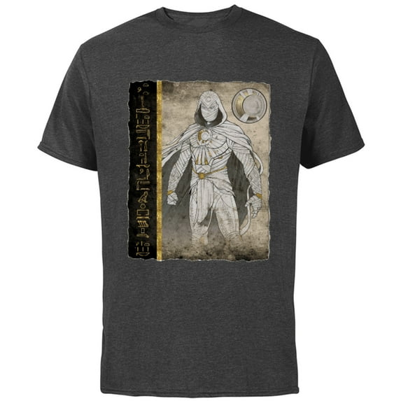 Marvel Moon Knight Egyptian Papyrus - Short Sleeve Cotton T-Shirt for Adults - Customized-Charcoal