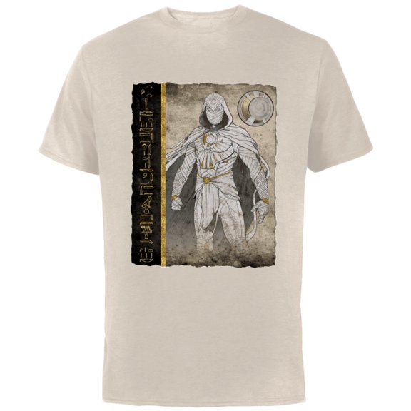 Marvel Moon Knight Egyptian Papyrus - Short Sleeve Cotton T-Shirt for Adults - Customized-Natural
