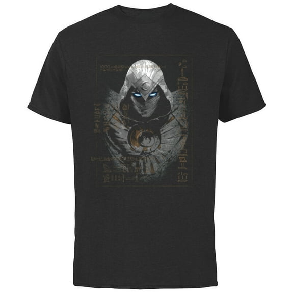 Marvel Moon Knight Glowing Eyes Egyptian Hieroglyphs - Short Sleeve Cotton T-Shirt for Adults - Customized-Black