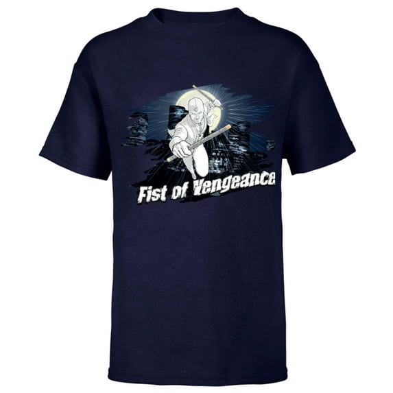Marvel Moon Knight Mr. Knight Batons Fist of Vengeance - Short Sleeve T-Shirt for Kids - Customized-Navy